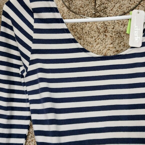 3083 Size Small Charming Charlie Navy Blue And White Stripe Dress. NWT - Picture 3 of 7